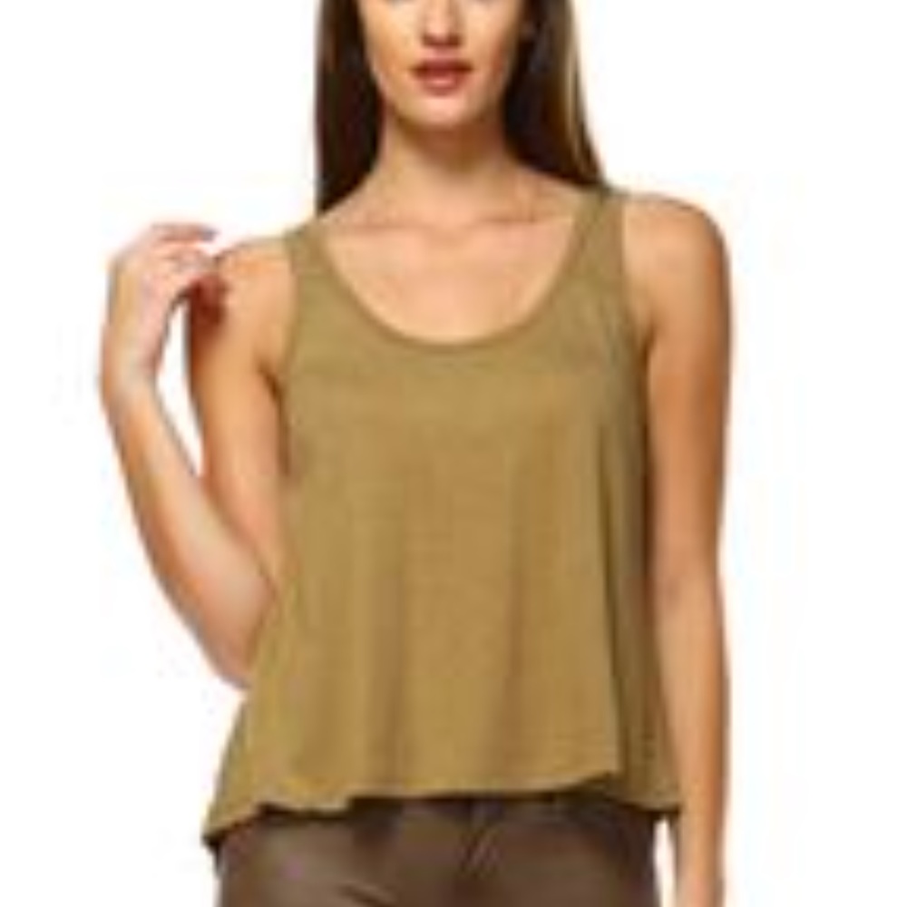 Khaki Cropped Tank - Picture 4 of 4